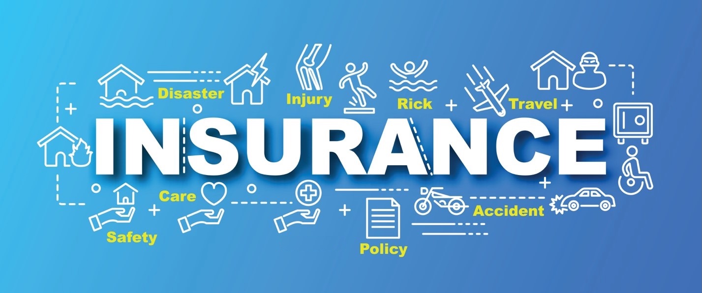Professional insurance consultant with digital technology overlay showing modern insurance solutions